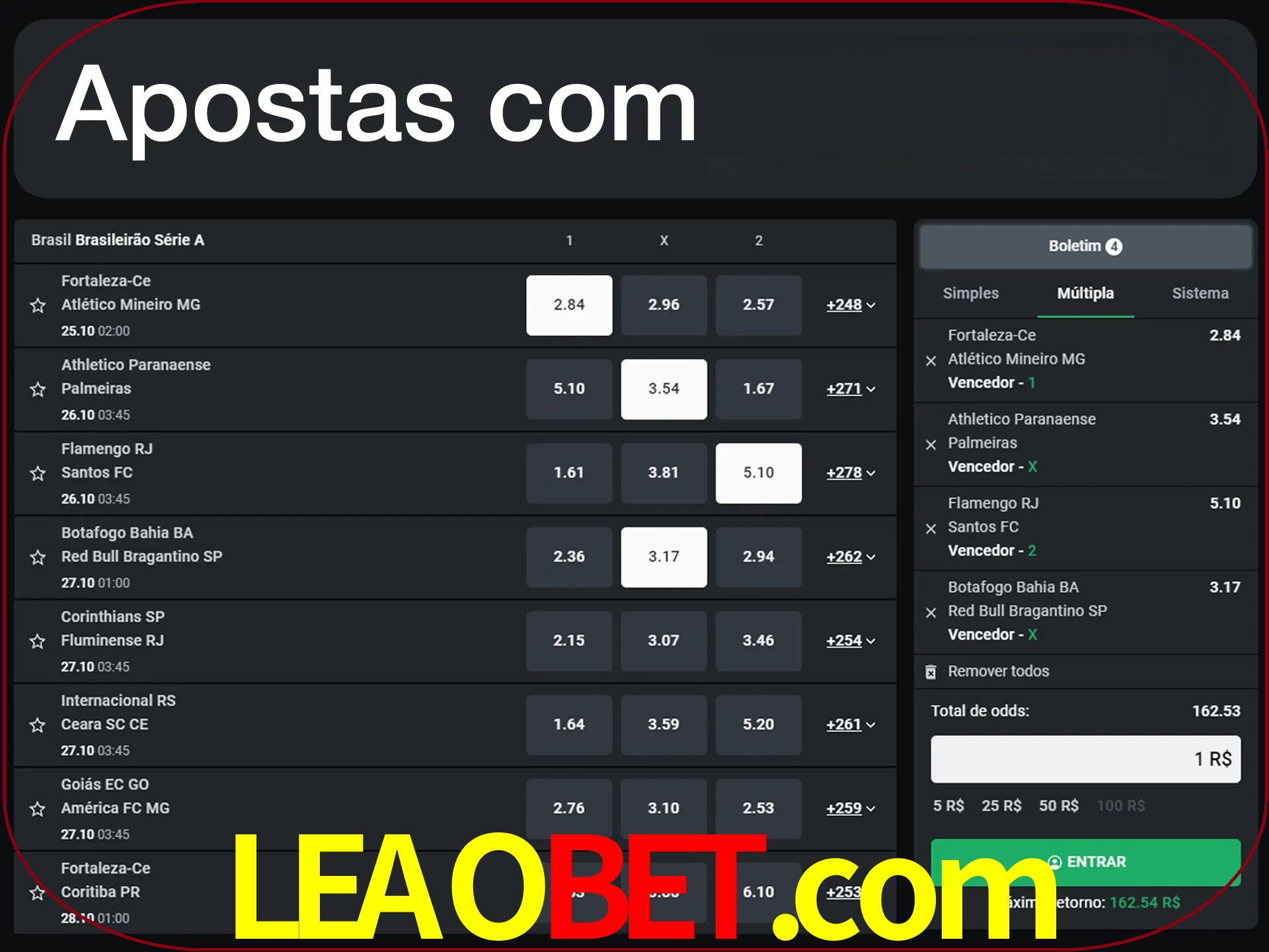 Aposte em vários diciplines com LeonBet.