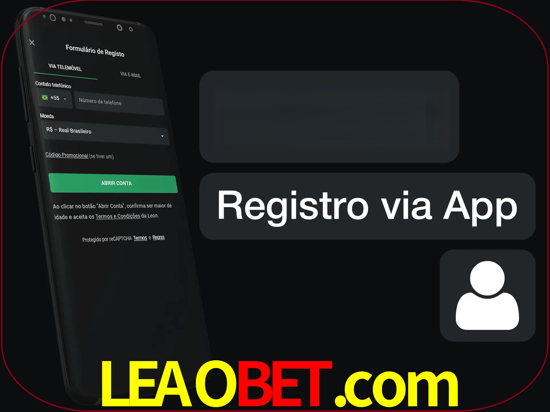 Registre-se com duas etapas usando o aplicativo.