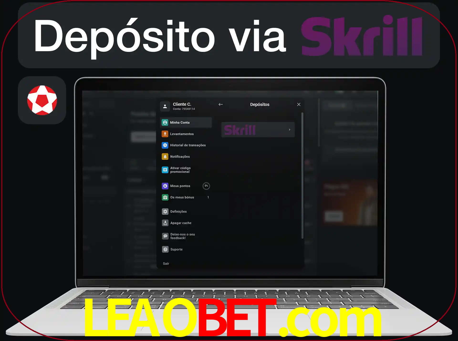 Fazer depósitos com Skrill.