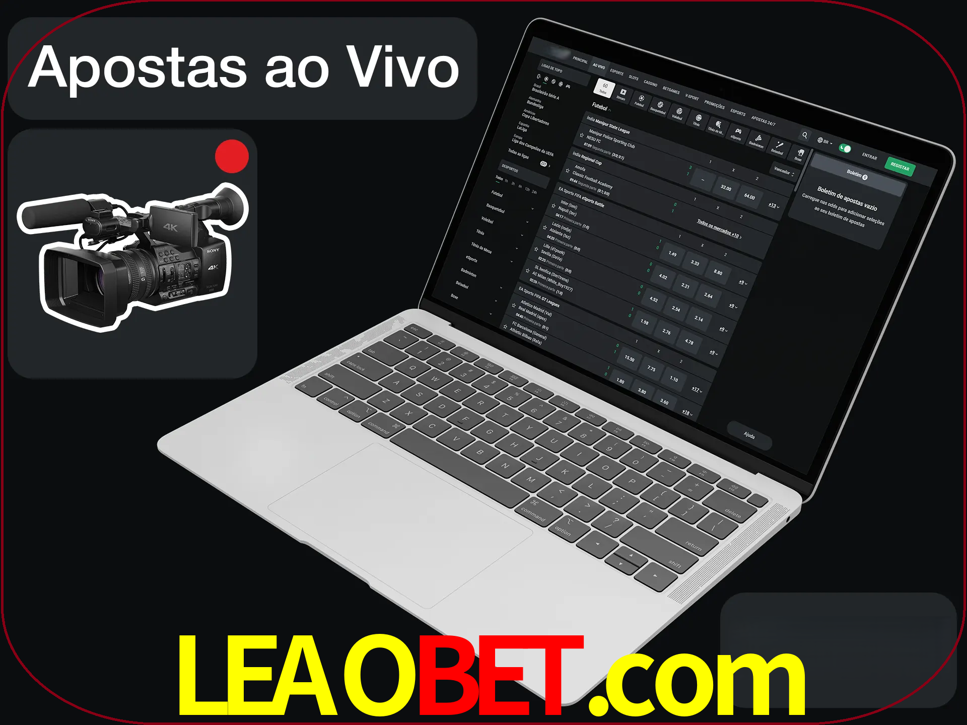 Aposte em formato ao vivo em nosso site.