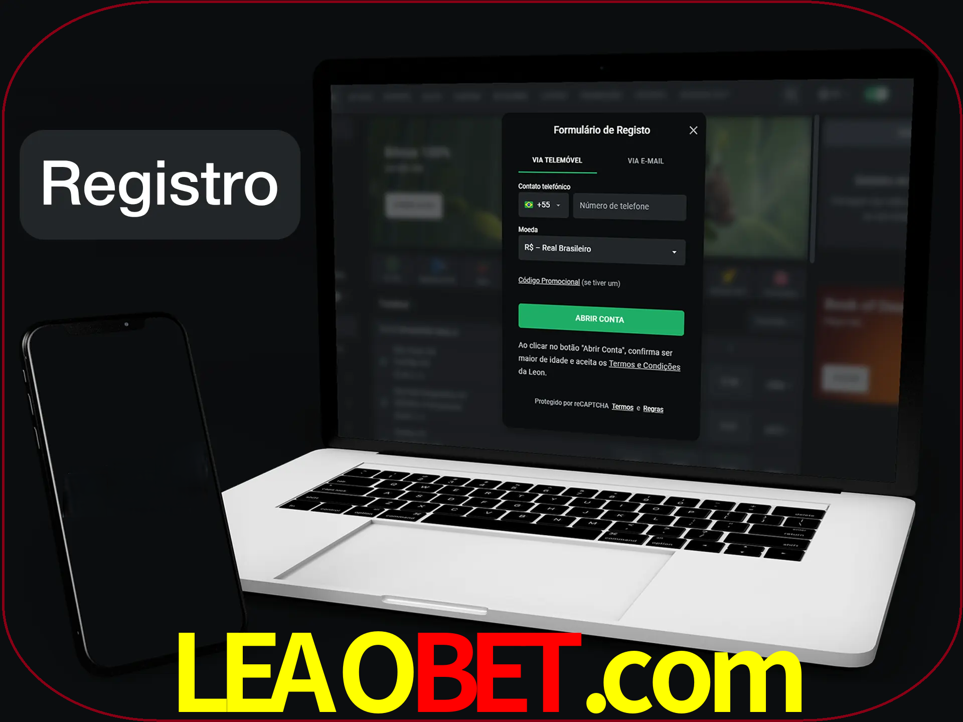 O registro na LeonBet é simples.