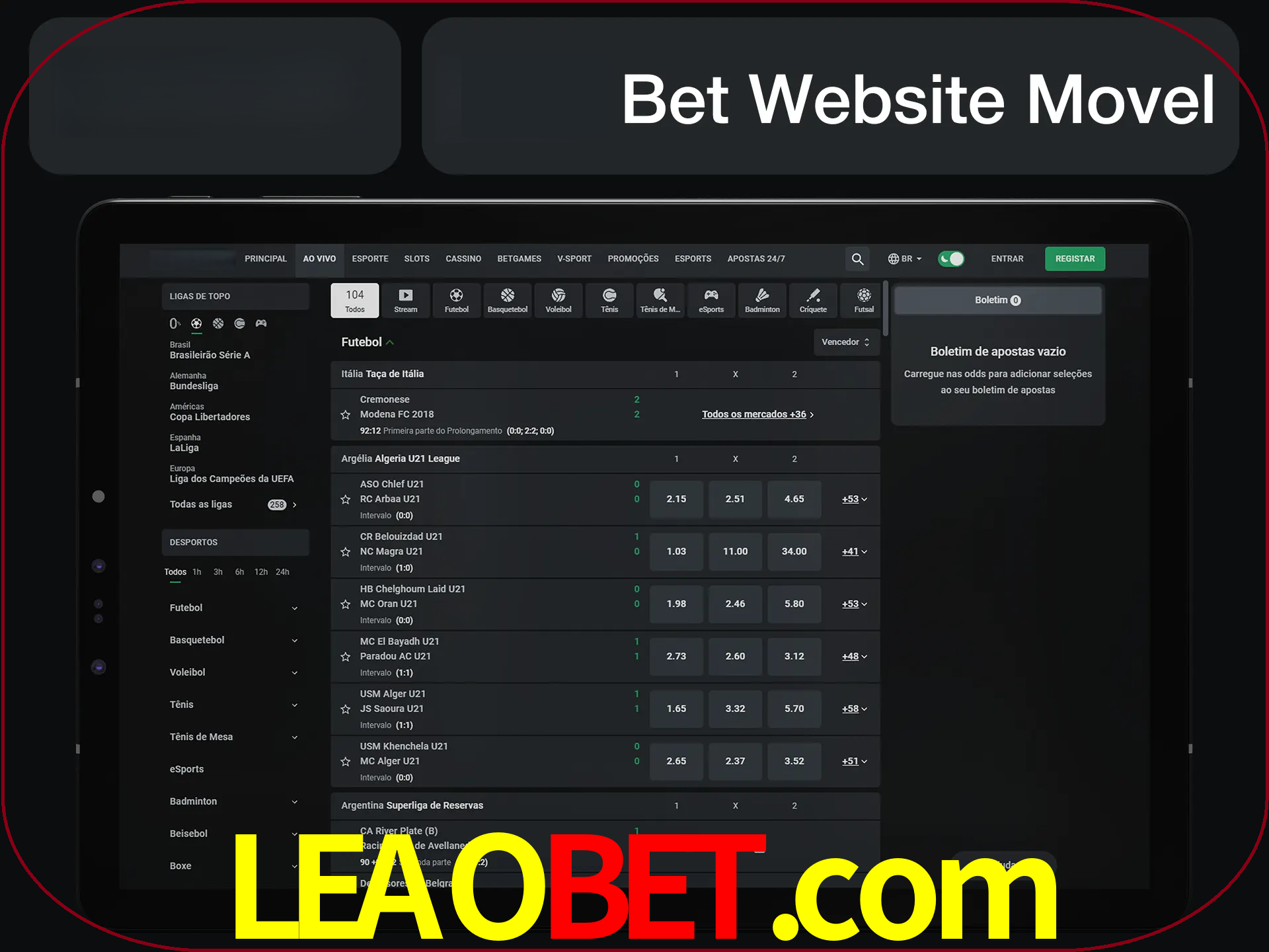 Use nosso website em qualquer dispositivo.