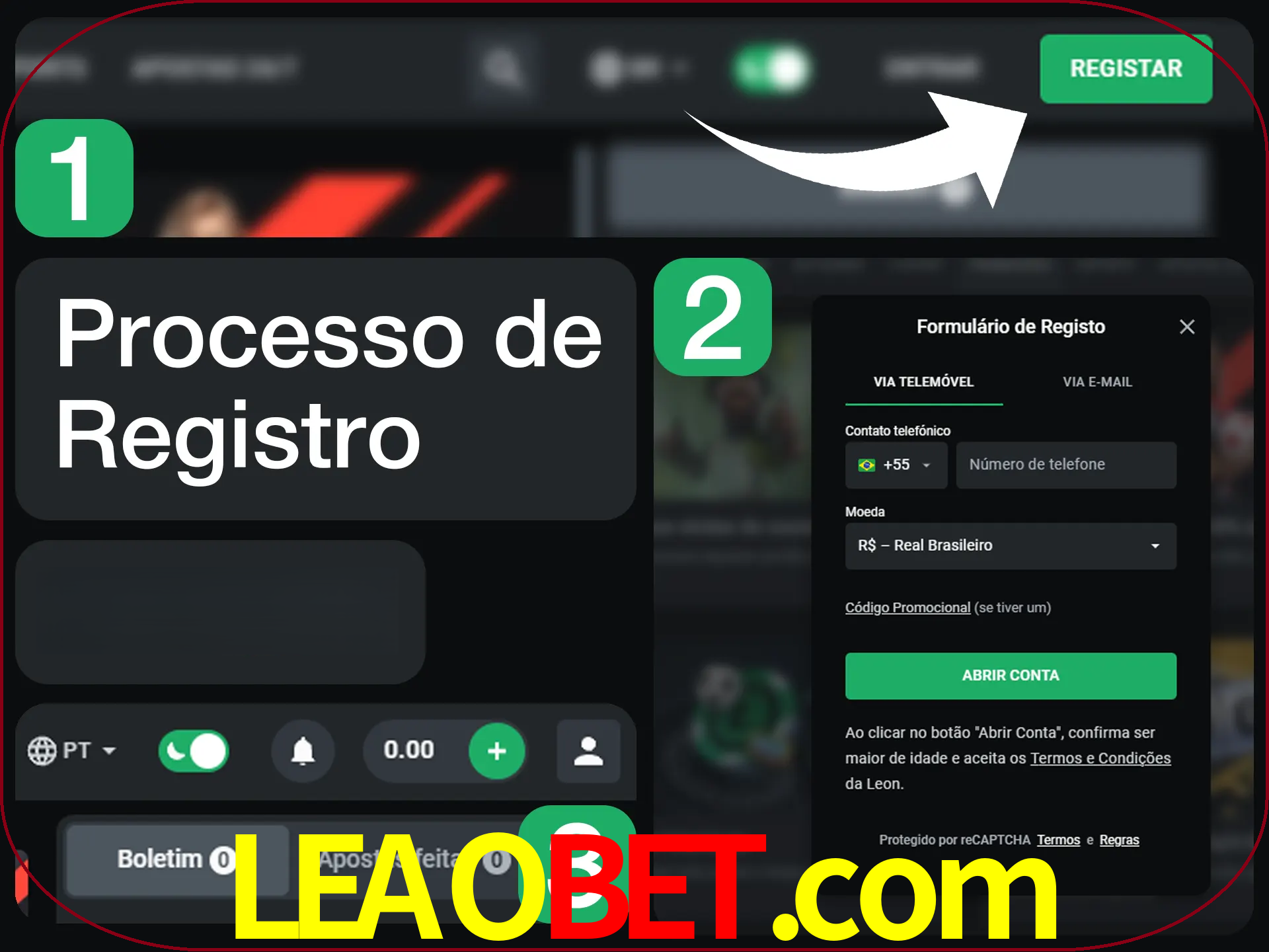O processo de registro na LeonBet é simples.