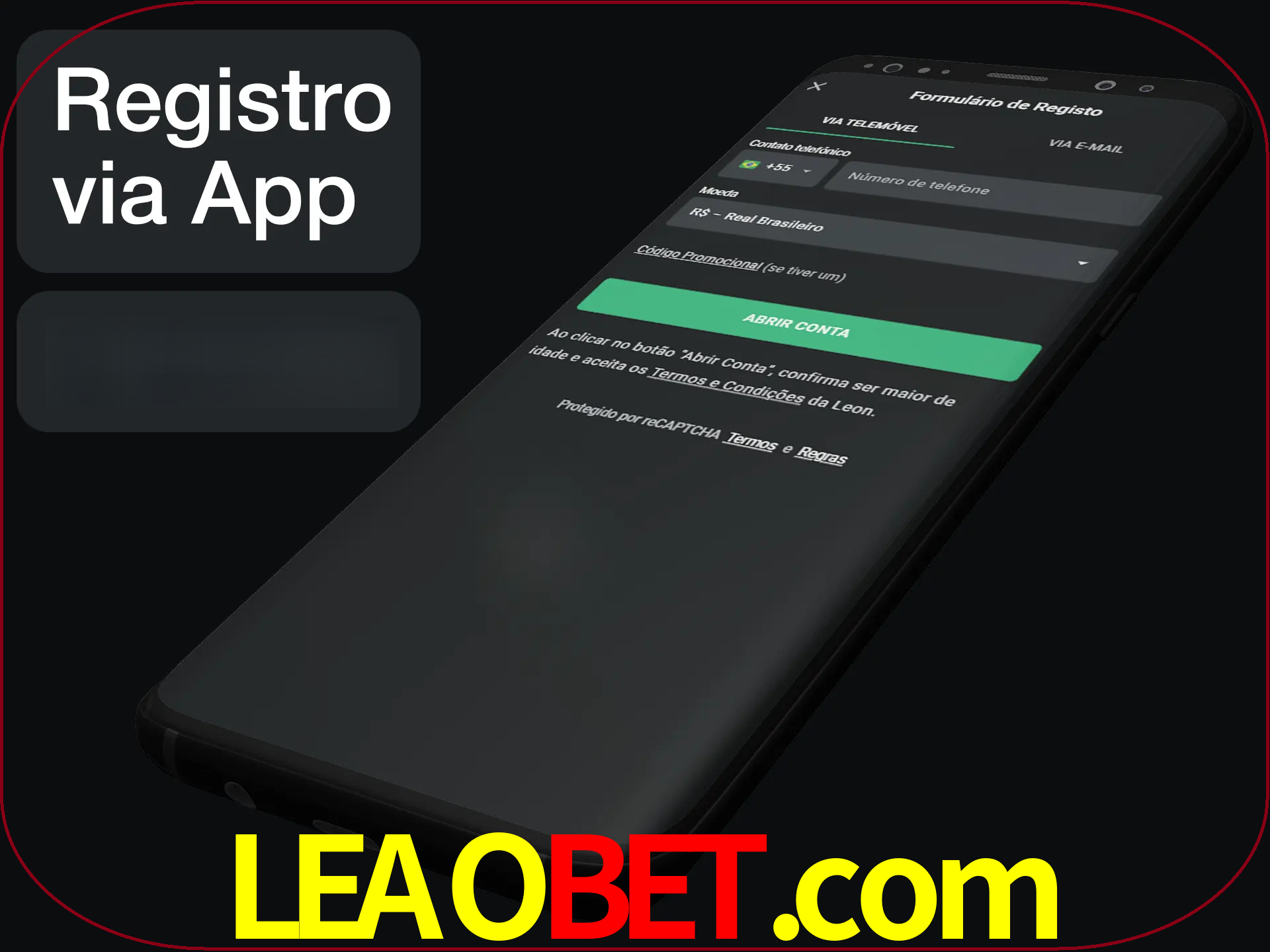 Registre-se quiclly em LeonBet usando o aplicativo.